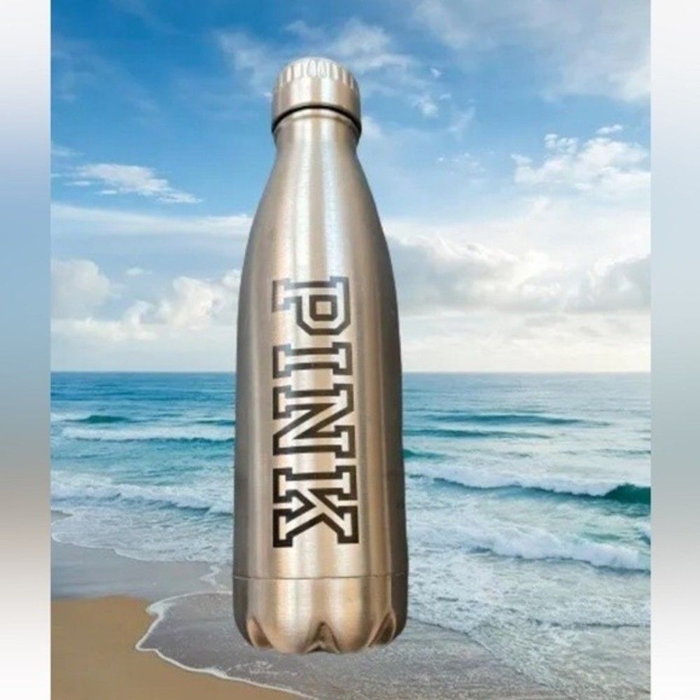 VICTORIA'S SECRET PINK METAL STAINLESS STEEL TWIST CAP 17 OZ WATER BOTTLE